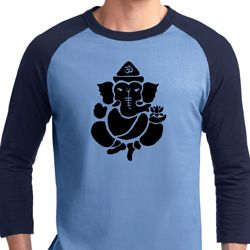 Mens Yoga Shirt Shadow Ganesha Raglan Tee T-Shirt