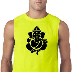 Mens Yoga Shirt Shadow Ganesha Sleeveless Tee T-Shirt