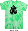 Mens Yoga Shirt Shadow Ganesha Twist Tie Dye Tee T-shirt