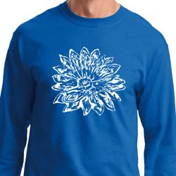 Mens Yoga Shirt Sketch Lotus Long Sleeve Tee T-Shirt Mens Yoga Shirt Sketch Lotus Long Sleeve Tee T-Shirt