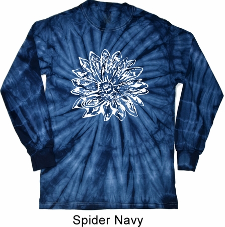 Mens Yoga Shirt Sketch Lotus Long Sleeve Tie Dye Tee T-shirt