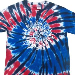 Mens Yoga Shirt Sketch Lotus Patriotic Tie Dye Tee T-shirt Mens Yoga Shirt Sketch Lotus Patriotic Tie Dye Tee T-shirt