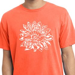 Mens Yoga Shirt Sketch Lotus Pigment Dyed Tee T-Shirt Mens Yoga Shirt Sketch Lotus Pigment Dyed Tee T-Shirt