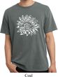 Mens Yoga Shirt Sketch Lotus Pigment Dyed Tee T-Shirt