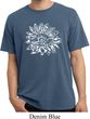 Mens Yoga Shirt Sketch Lotus Pigment Dyed Tee T-Shirt