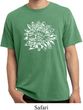 Mens Yoga Shirt Sketch Lotus Pigment Dyed Tee T-Shirt