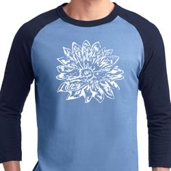 Mens Yoga Shirt Sketch Lotus Raglan Tee T-Shirt Mens Yoga Shirt Sketch Lotus Raglan Tee T-Shirt