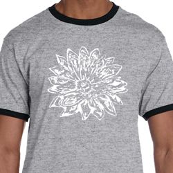 Mens Yoga Shirt Sketch Lotus Ringer Tee T-Shirt Mens Yoga Shirt Sketch Lotus Ringer Tee T-Shirt