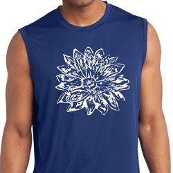 Mens Yoga Shirt Sketch Lotus Sleeveless Moisture Wicking Tee Mens Yoga Shirt Sketch Lotus Sleeveless Moisture Wicking Tee