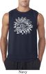 Mens Yoga Shirt Sketch Lotus Sleeveless Tee T-Shirt