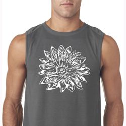 Mens Yoga Shirt Sketch Lotus Sleeveless Tee T-Shirt Mens Yoga Shirt Sketch Lotus Sleeveless Tee T-Shirt