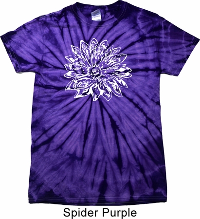 Mens Yoga Shirt Sketch Lotus Spider Tie Dye Tee T-shirt