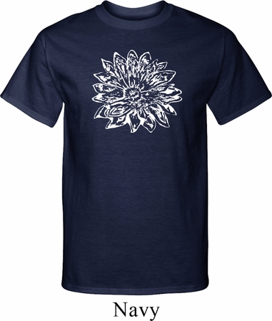 Mens Yoga Shirt Sketch Lotus Tall Tee T-Shirt