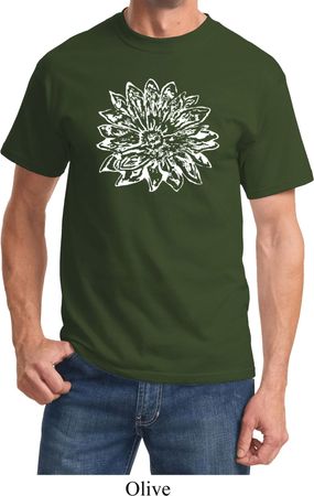 Mens Yoga Shirt Sketch Lotus Tee T-Shirt