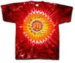 Mens Yoga Shirt - Sleeping Sun Red Hot Tie Dye Tee
