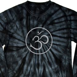Mens Yoga Shirt Thin OM Long Sleeve Tie Dye Tee T-shirt