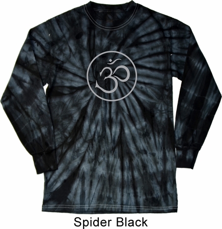 Mens Yoga Shirt Thin OM Long Sleeve Tie Dye Tee T-shirt