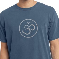 Mens Yoga Shirt Thin OM Pigment Dyed Tee T-Shirt