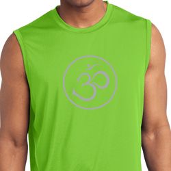 Mens Yoga Shirt Thin OM Sleeveless Moisture Wicking Tee T-Shirt