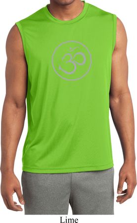 Mens Yoga Shirt Thin OM Sleeveless Moisture Wicking Tee T-Shirt