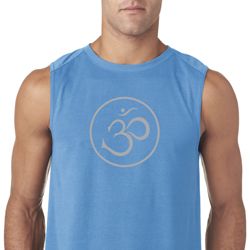 Mens Yoga Shirt Thin OM Sleeveless Tee T-Shirt