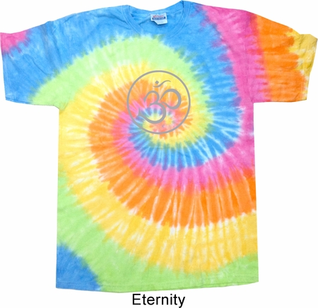 Mens Yoga Shirt Thin OM Tie Dye Tee T-shirt