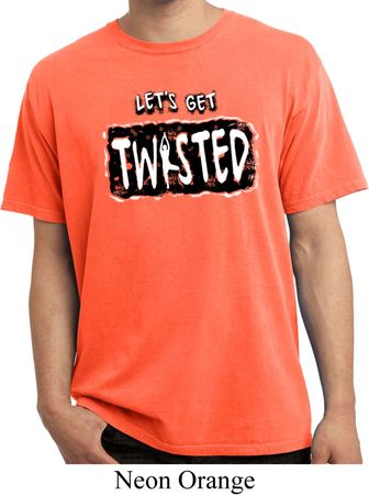 Mens Yoga Shirt Twisted Pigment Dyed Tee T-Shirt