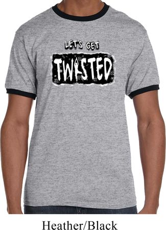 Mens Yoga Shirt Twisted Ringer Tee T-Shirt