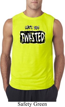 Mens Yoga Shirt Twisted Sleeveless Tee T-Shirt