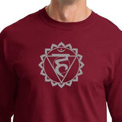 Mens Yoga Shirt Vishuddha Chakra Meditation Long Sleeve Shirt