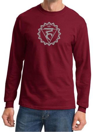 Mens Yoga Shirt Vishuddha Chakra Meditation Long Sleeve Shirt
