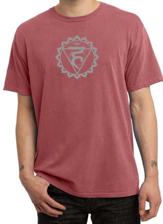 Mens Yoga Shirt Vishuddha Chakra Meditation Pigment Dyed T-shirt