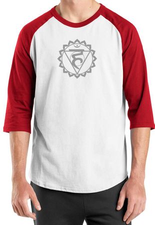 Mens Yoga Shirt Vishuddha Chakra Meditation Raglan Shirt
