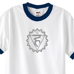 Mens Yoga Shirt Vishuddha Chakra Meditation Ringer Shirt