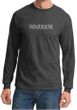 Mens Yoga Shirt Warrior Text Long Sleeve Tee T-Shirt