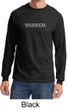 Mens Yoga Shirt Warrior Text Long Sleeve Tee T-Shirt