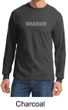 Mens Yoga Shirt Warrior Text Long Sleeve Tee T-Shirt