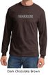 Mens Yoga Shirt Warrior Text Long Sleeve Tee T-Shirt