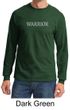 Mens Yoga Shirt Warrior Text Long Sleeve Tee T-Shirt