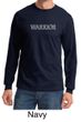 Mens Yoga Shirt Warrior Text Long Sleeve Tee T-Shirt