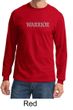 Mens Yoga Shirt Warrior Text Long Sleeve Tee T-Shirt