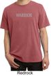 Mens Yoga Shirt Warrior Text Pigment Dyed Tee T-Shirt
