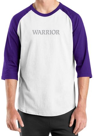 Mens Yoga Shirt Warrior Text Raglan Tee T-shirt