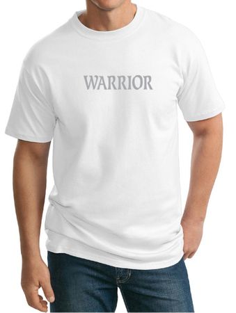 Mens Yoga Shirt Warrior Text Tall Tee T-Shirt