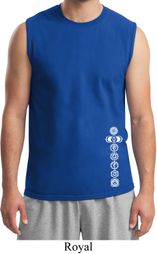 Mens Yoga Shirt White 7 Chakras Bottom Print Muscle Tee T-Shirt