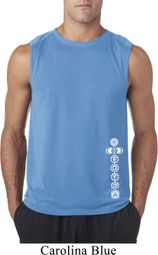 Mens Yoga Shirt White 7 Chakras Bottom Print Sleeveless Tee T-Shirt