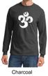 Mens Yoga Shirt White Distressed OM Long Sleeve Tee T-Shirt