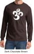 Mens Yoga Shirt White Distressed OM Long Sleeve Tee T-Shirt