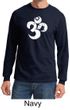 Mens Yoga Shirt White Distressed OM Long Sleeve Tee T-Shirt