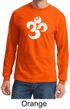 Mens Yoga Shirt White Distressed OM Long Sleeve Tee T-Shirt